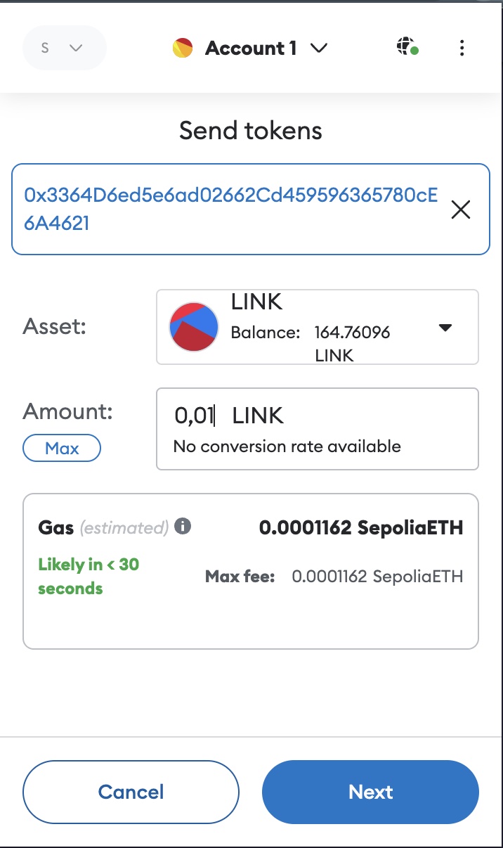 Chainlink CCIP fund deployed sender Sepolia